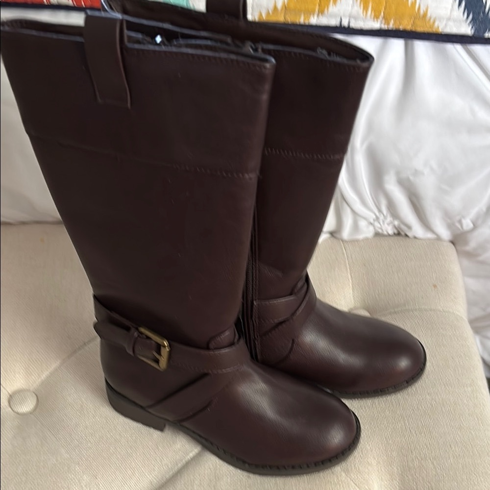 SO Brown Riding Boots with Buckle Detail